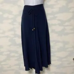ネイビー.レイヨン100%スカーチョパンツ.訳あり
