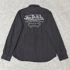 美品　Von Dutch ボンダッチ　ストライプ　シャツ　ヒッコリー　刺繍ロゴ