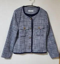 ノーカラージャケット M ネイビー