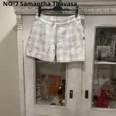 NO°7 サマンサタバサ ショートパンツ 38 ホワイト チェック柄 ゴルフのサムネイル
