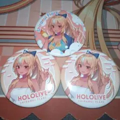 ホロライブ　不知火フレア　ホロライブ×極楽湯 フロライフ 缶バッジ