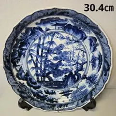 有田焼　和光園　第一陶器　大皿　 飾り皿　絵皿　　染付　山水画のサムネイル