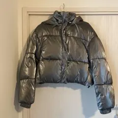 ZARA シルバー ショート ダウンジャケットのサムネイル