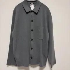 ユニクロ　ミラノリブシャツカーディガン　L グレー