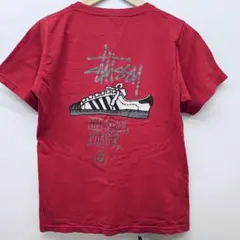 old Stussy チョッパーバイク Tシャツ レッド S 紺タグ 90s - メルカリ