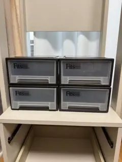 Fits 収納ケース 4個セット 透明・黒