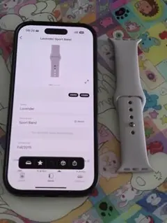 純正apple watch スポーツバンド　ロースゴールドピン　ラベンダー　38