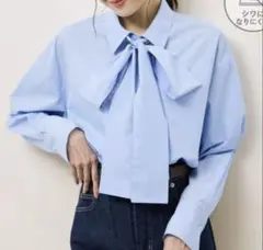 ロペピクニック【防シワ】ボウタイ付きレギュラーシャツ