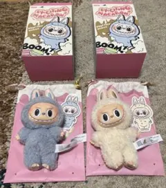 Labubu Exciting Macaron 2体セット（青・白）