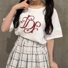 rienda ロゴ刺繍Tシャツ ホワイトのサムネイル