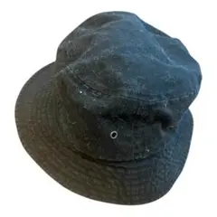 00s中国製 newhattan 黒バケットハット S/M ヴィンテージ古着