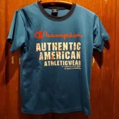 Champion チャンピオン Tシャツ 160 青 ポリエステル100%