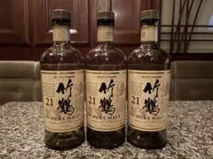 ニッカウヰスキー 竹鶴 21年 ピュアモルト 3本セット