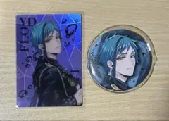 ツイステ ブレイジングジュエル オーロラカード&缶バッジ フロイド