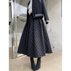 BIRTHDAY BASH／DOT VOLUME SKIRT ブラック