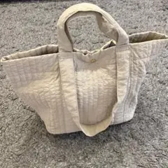 MUMU しまむら キルティング トートバッグ ベージュ