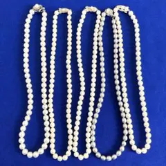 【本真珠含む 5本まとめ】パールネックレス　セット　silver刻印