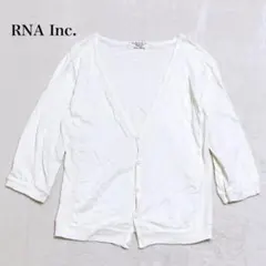 RNA 7分袖カーディガン Vネック 羽織 ショート丈 シンプル コットン100