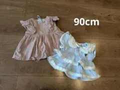 90cm 女の子　ワンピース　トップス　チュニック　まとめ売り　2枚セット　半袖