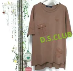 drugstore's D.S.CLUB 異素材 五分袖 Tシャツ チュニック丈
