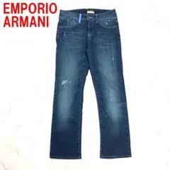 エンポリオアルマーニ ワイドデニム EA刺繍 ライトブルー 25 エンポリオアルマーニ ワイドデニム EA刺繍 ライトブルー 25