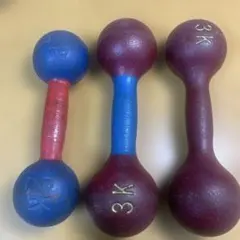 【計8kg】鉄アレイ ダンベル 3本セット（3kg×2本 / 2kg×1本筋トレのサムネイル