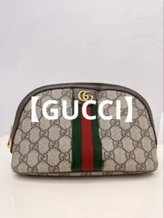 【美品】GUCCI GGキャンバスポーチ ベージュ