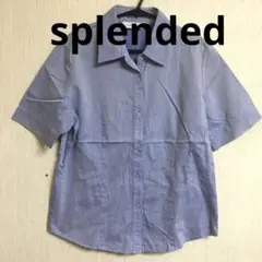 splended ブルーストライプ半袖シャツ Mスプレンディッド