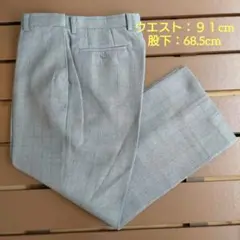 紳士チェック柄スラックス（グレー）⑥