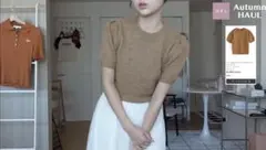 キャメル ニット