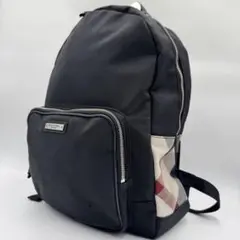 ブラックレーベルクレストブリッジ　メンズ　リュック　金具　ロゴ　ノバチェック　黒