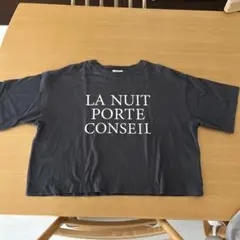 LOWRYS FARM クロップドTシャツ ダークグレー