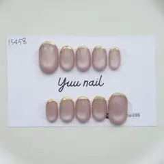 ネイルチップ　マグネットネイル　ピンクベージュ　ミラーフレンチ　推し活