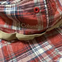 Columbia アウトドアハット 赤・チェック柄