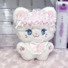 ぬい服 10cm 韓国 ヘッドドレス 前掛け ピンク 10cmぬい 【E55】