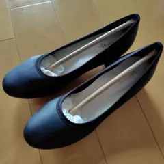 velikoko ブラックスムース フラットパンプス 24.5cm　ミドル幅