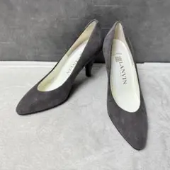 美品☆LANVAN ランバン パンプス ハイヒール スエード グレー　21.5
