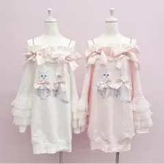 Ank Rouge ネコちゃんオフショルプルオーバー パーカー ワンピースのサムネイル