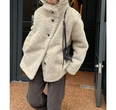 CANAL JEAN El marボアスタンドカラージャケット