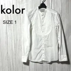 カラー バンドカラーシャツ kolor 超長綿タイプライター 胸プリーツのサムネイル
