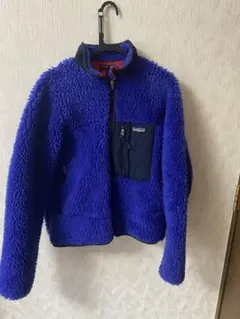 Patagonia フリースジャケット フード付き ブルー パープル - メルカリ