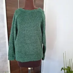115.フーズネクスト Who's Next グリーン 長袖 ニットセーター