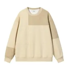 メンズ 秋服 長袖 スエット 大きいサイズ メンズトレーナー ベージュ (XXL