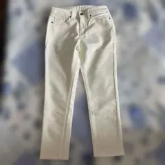 しまむら　ホワイト ストレートデニム パンツ