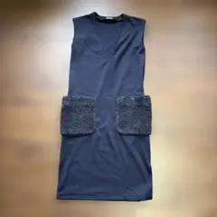 CAT COPY ネイビー ノースリーブワンピース