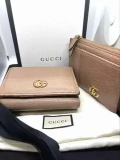 GUCCI グッチ　GGマーモント　三つ折り財布　フラグメントケース　セット