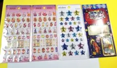 シール　4枚セットまとめ売り　ぷっくりキラキラ　知育シール　宝石シール