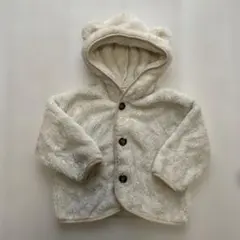 70-80◆ベージュのボアアウター くまさん カーディガン