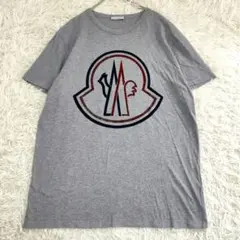 24372✨モンクレール ロゴTシャツ ライトグレー コットン100% メンズ