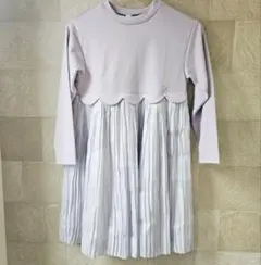 薄紫色 長袖 ワンピース　130　アプレレクール